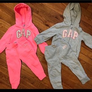 Gap kids sweatsuit set .. pink and silver size 2T